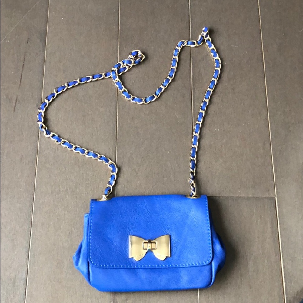 Blue Crossbody with Bow Clasp